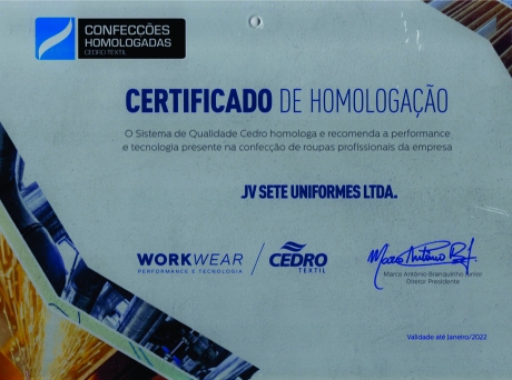 CONFECÇÃO HOMOLOGADA CEDRO TEXTIL